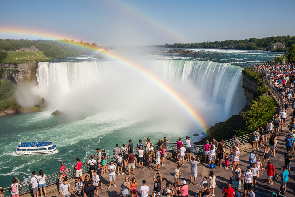 Tourists at Niagara Falls Canada
